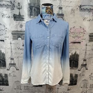 Chic Ombre Button-Up Shirt